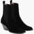 Khaite Suede Austin Western Booties With Elastic Inserts 7Cm Black