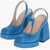 NODALETO Glittered Slingbacks With Chunky Heel 12Cm Light Blue