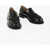 MACH & MACH Leather Sirene Penny Loafers With Beads Black