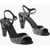 Salvatore Ferragamo Rhinestoned Nikla Sandals With Statement Heel 8Cm Black