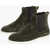 Moorer Suede Cesar Chelsea Booties With Desert Boot Design Military Green