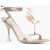 3JUIN Satin Kimi Sandals With Decorative Feathers 10Cm Beige