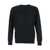 Kangra Black Crewneck Sweater With Ribbed Trims In Wool Man Black