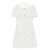 Self-Portrait White Mini Dress With Jewel Buttons And All-Over Check Motif In Tech Fabric Woman WHITE