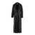 Nour Hammour Black Coat With Removable Faux-Fur Lapels And Waist Belt In Leather Woman Black