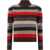 Tory Burch Merino Wool Turtleneck Sweater RED WIDE STRIPE