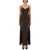 STAUD "Trinity" Satin Dress BROWN
