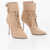 Balmain Suede Uria Ankle Boots With Back Zip Heel 9Cm Pink
