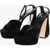 Sergio Rossi Si Rossi Suede Ankle-Strap Sandals With Plateau And Heel 13C Black