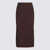 TWINSET Twinset Dark Brown Viscose Midi Skirt BLACK CHOCOLATE