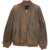 Golden Goose Brown Leather Jacket with zip closure FRENCH ROAST