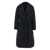 After Label 'Oklan' Black Coat With Wide Lapels And Waist Belt In Tech Fabric Man Black