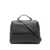 Orciani Orciani Orciani Black Leather Bag With Flap And Top Handle Black