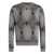 Dolce & Gabbana Grey Crew Neck Sweater With Front Logo And Diamond Pattern In Wool Blend Man GREY
