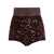 Elisabetta Franchi Elisabetta Franchi Sequin Shorts With Satin Waistband In Burgundy Red