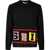 Comme des Garçons Crewneck Sweater with colorful lettering BLACK