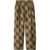 Burberry Double-Pleated Wool Pants With Iconic Motif Beige