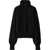 Burberry Solid Color Wool Sweater With Hood Black
