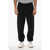 Saint Laurent Solid Color Fleeced Cotton Joggers With Elastic Waistband Black