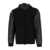 C.P. Company Black Jacket With Drawstring Hood And Logo Plaque On The Sleeve In Wool Man Black