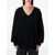 RHEA COSTA Rhea Costa Black Wool Cashmere V-Neck Sweater Black