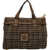 CAMPOMAGGI Shopper with houndùstooth pattern Brown