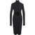 Thom / Krom Midi dress with cut-outs and turtleneck Black