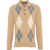 Paolo Pecora Knit polo with argyle pattern Beige