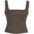 Otto d ame Bustier top with square neckline Brown