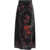 Farmrio Velvet skirt with floral print Black