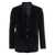 Tagliatore Black Single-Breasted Jacket With Notched Revers In Velvet Man Black
