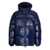 PYRENEX 'Sten' Blue Down Jacket With Drawstring Hood And Logo Patch In Technical Fabric Unisex BLUE