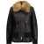 Sacai Leather Jacket with a Plush collar BLACK