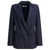 Max Mara Denim-effect double-breasted blazer Blue