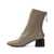 HALMANERA Leather zippered ankle boots Beige