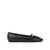 Pinko Leather ballet flats with square toe Black