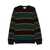 GUEST IN RESIDENCE Guest In Residence Striped Cashmere Crew Neck Sweater Black