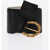 Elisabetta Franchi Soft Leather Belt With Logoed Closure Black