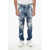 DSQUARED2 Stretch Denim Cool Guy Jeans With Paint Effect Details 16Cm Blue
