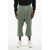 Rick Owens Solid Color Cropped Cargo Pants With Elastic Waistband Green
