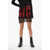 Balmain Houndstooth Patterned Miniskirt With Zip Red