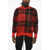 Alexander McQueen Vintage Effect Checked Oversized Crew-Neck Sweater Red