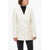 Valentino Garavani Textured Fabric Double Breasted Blazer With Flap Pockets White