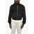 Dolce & Gabbana Solid Color Bomber Jacket With Lace Inserts And Silver-Tone Black