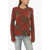 Burberry Two-Tone Wool Blend Cardigan Red
