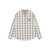 MSGM White Shirt With Logo Embroidery On The Front And All-Over Check Motif In Viscose Blend Stretch Man WHITE