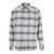 Won Hundred Grey Shirt With Classic Collar And All-Over Check Motif In Cotton Man GREY
