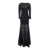 PLAIN Black Maxi Dress With Rear Concealed Zip Closure And All-Over Embroidery In Lace Woman Black