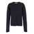 JORDANLUCA Black Ribbed Crew Neck Sweater In Wool Blend Man Black