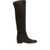 Dolce & Gabbana Brown Knee-High Boots With Back Logo Plaque In Suede Woman BROWN